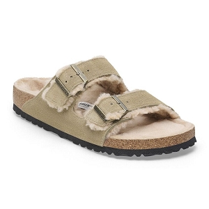 BIRKENSTOCK BIRKENSTOCK ARIZONA SHEARLING TAUPE SUEDE<br>