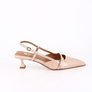 BOBBIES BOBBIES REEM BEIGE LATTE CUIR VERNI FROISSE<br>