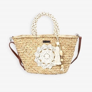 LES TROPEZIENNES LES TROPEZIENNES PANIER PAILLE 42X32X15 NATURAL<br>