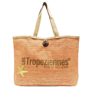 LES TROPEZIENNES LES TROPEZIENNES SAC SHOPPING PAPIER ORANGE<br>