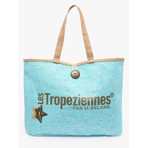 LES TROPEZIENNES LES TROPEZIENNES SAC SHOPPING PAPIER TURQUOISE<br>