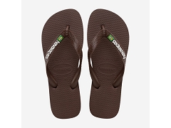 HAVAIANAS HAVAIANAS BRASIL LOGO DARK BROWN WHITE<br>
