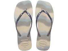 HAVAIANAS HAVAIANAS STYLESLIM SQUARE GLITTER PARTY BEIGE SILVER METALLIC<br>