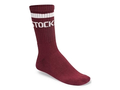 BIRKENSTOCK BIRKENSTOCK CHAUSSETTES CREW STRIPE ZINFANDEL EGGSHELL<br>
