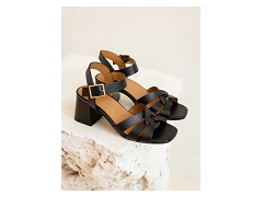 BOBBIES BOBBIES ESTHER NOIR PASSION CUIR AGNEAU<br>