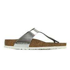 Birkenstock chaussures birkenstock gizeh cuir metallic silver argent