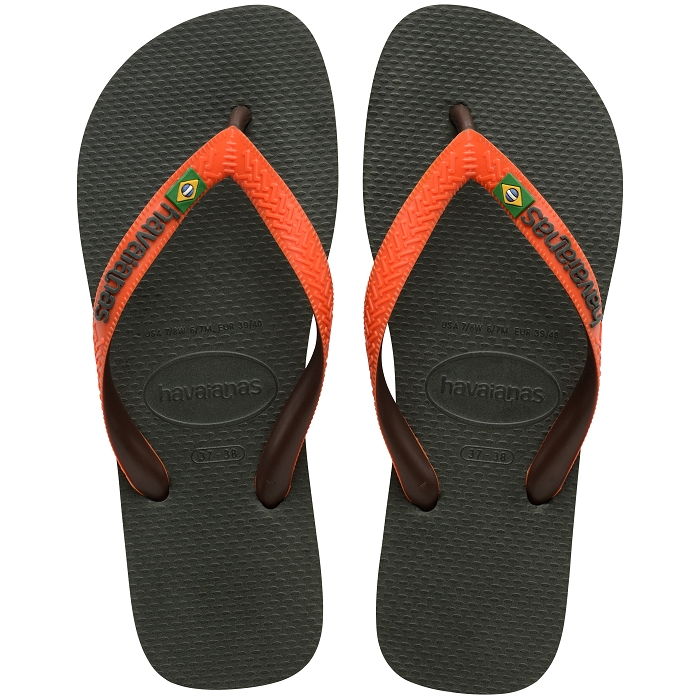 Havaianas chaussures havaianas brasil mix olive green sunset orange 