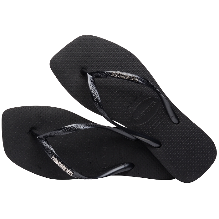 Havaianas chaussures havaianas slim square logo metallic black silver 6014801_3