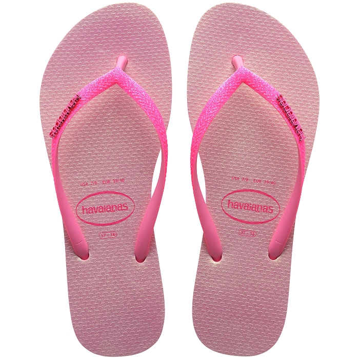 Havaianas chaussures havaianas slim glitter iridescent pink lemonade 