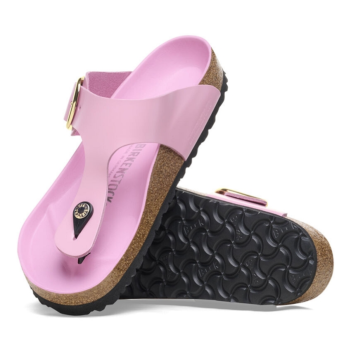 Birkenstock chaussures birkenstock gizeh big bukle cuir high shine fon pink hex rose9123501_4