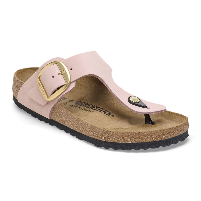 Birkenstock chaussures birkenstock gizeh big buckle cuir soft pink 