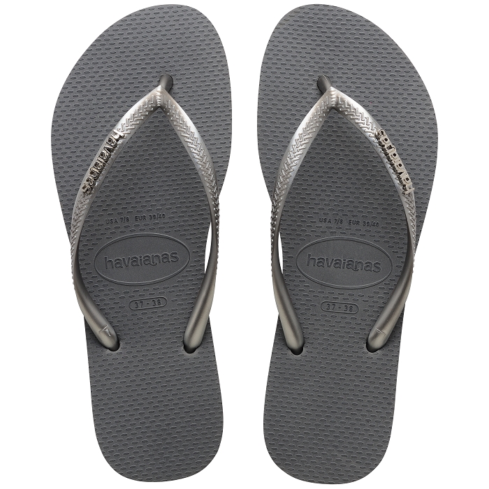 Havaianas chaussures havaianas slim logo metallic steel gray 