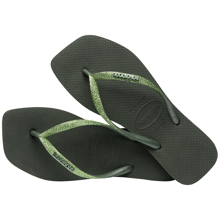 Havaianas chaussures havaianas slim square glitter olive green 9141201_3