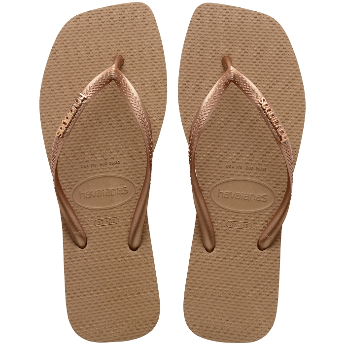 Havaianas chaussures havaianas slim square logo metallic rose gold rose gold 