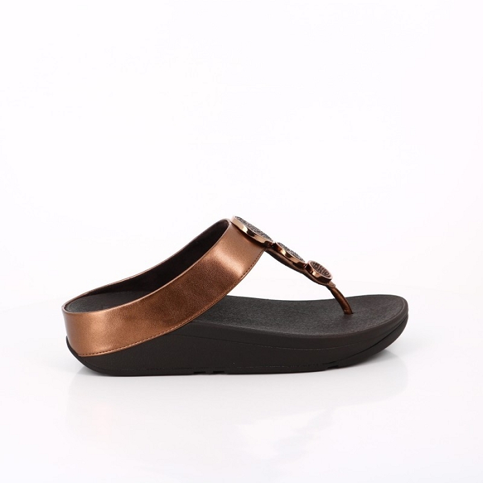 Fitflop chaussures fitflop halo bead circle metallic bronze noir