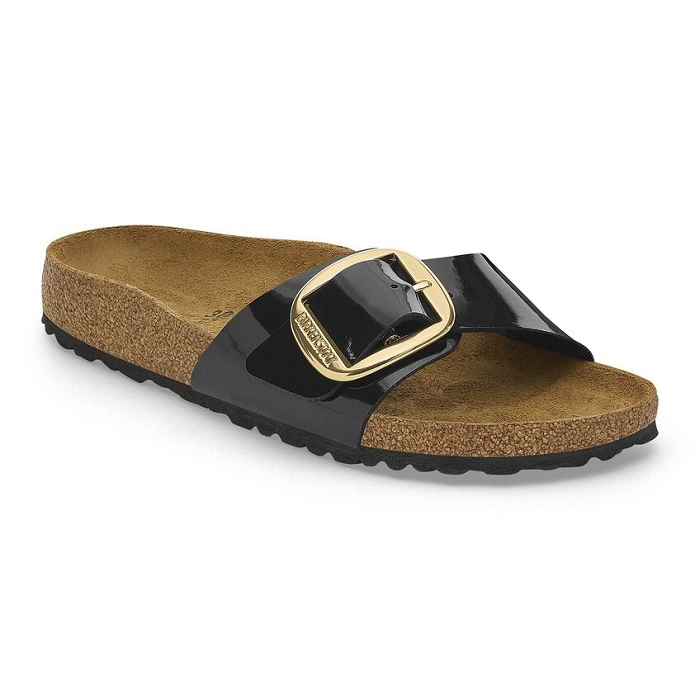 Birkenstock chaussures birkenstock madrid big buckle patent black gold 