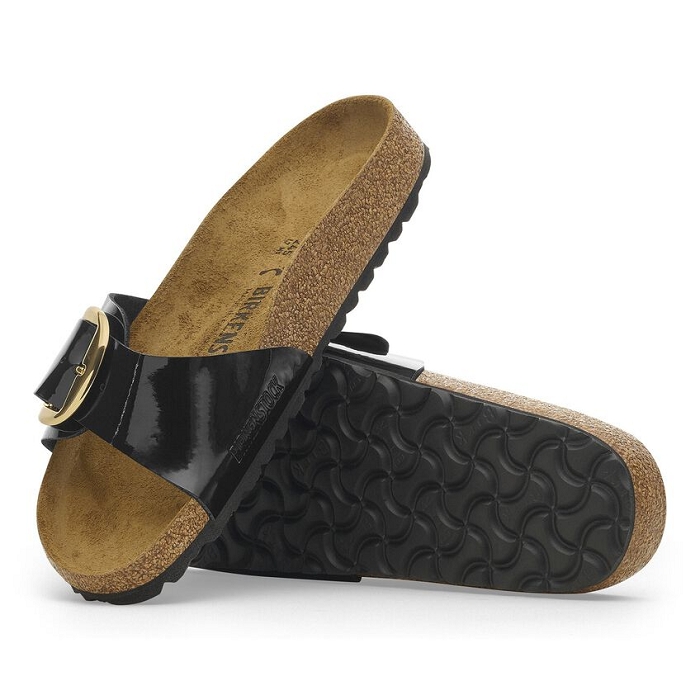 Birkenstock chaussures birkenstock madrid big buckle patent black gold 9147101_3