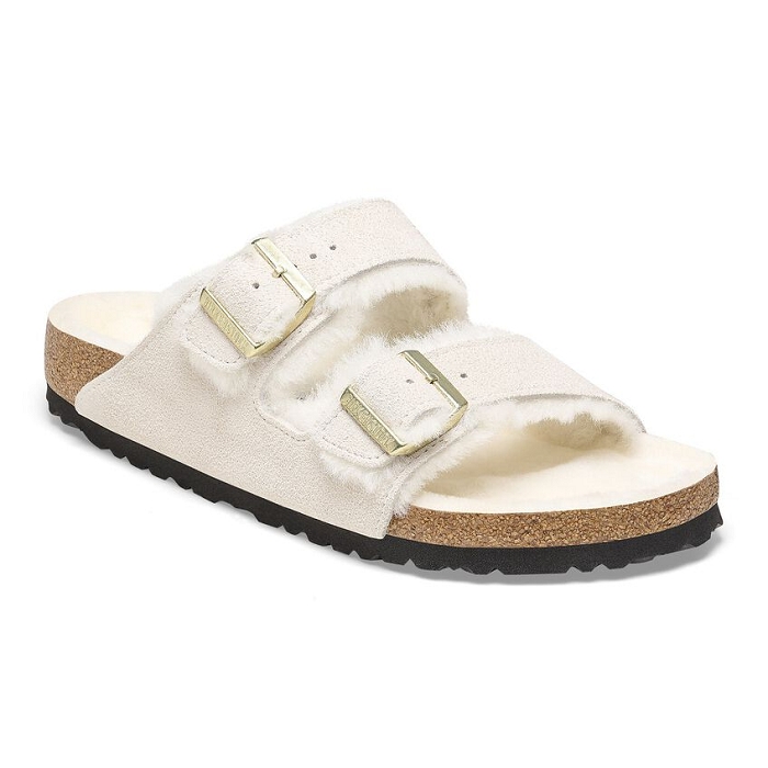 Birkenstock chaussures birkenstock arizona shearling antique white 