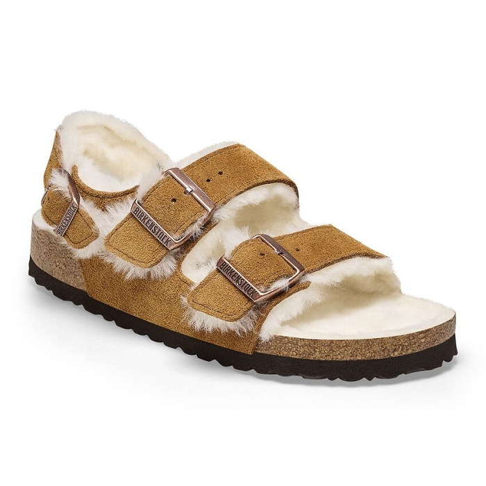 Birkenstock chaussures birkenstock milano shearling mink 