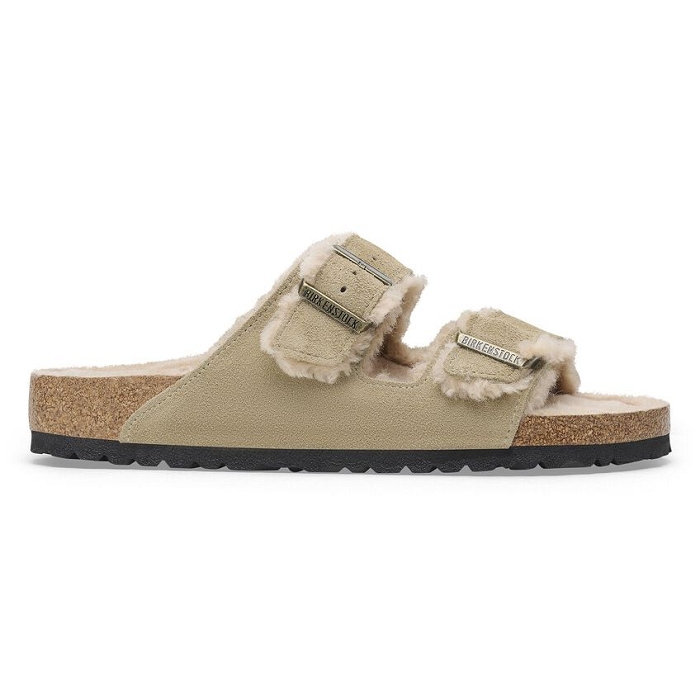 Birkenstock chaussures birkenstock arizona shearling taupe suede 9157701_2