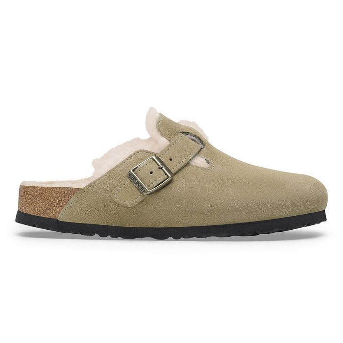 Birkenstock chaussures birkenstock boston shearling taupe suede 9157801_2