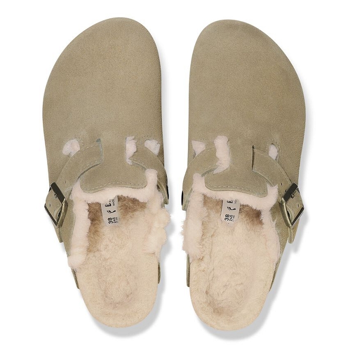 Birkenstock chaussures birkenstock boston shearling taupe suede 9157801_3